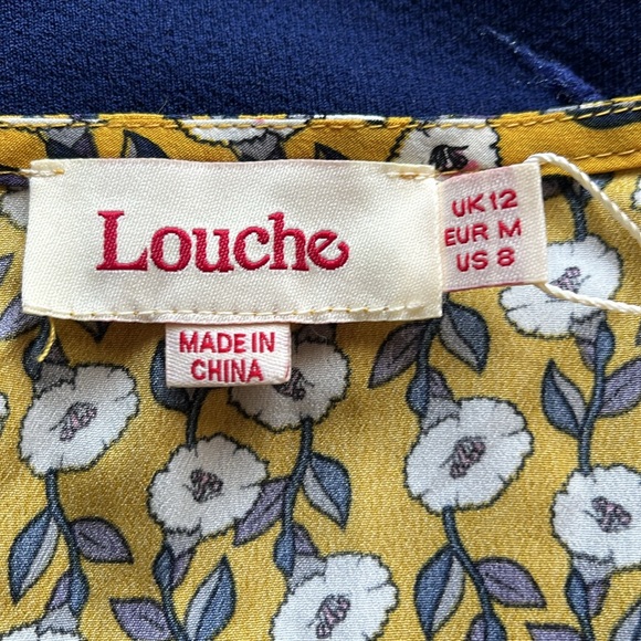 Louche London Cathleen Rambler tie-back tea dress US Size 8/UK Size 12 - Picture 7 of 14